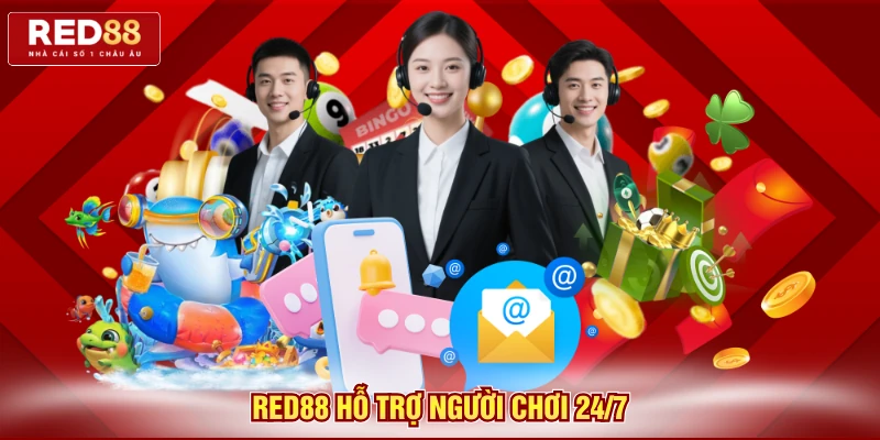 Red88 hỗ trợ người chơi 24/7